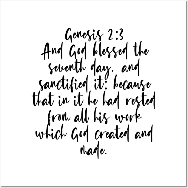 Genesis 2:3 Bible Verse Wall Art by Bible All Day 